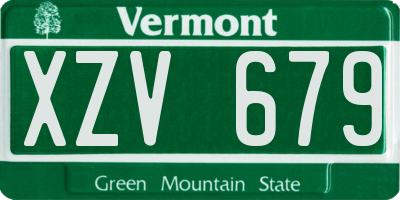 VT license plate XZV679