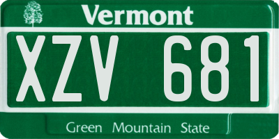 VT license plate XZV681