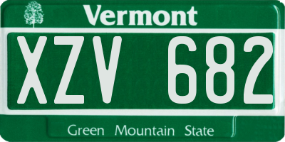 VT license plate XZV682