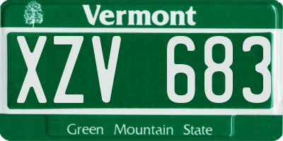 VT license plate XZV683
