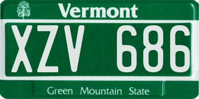 VT license plate XZV686