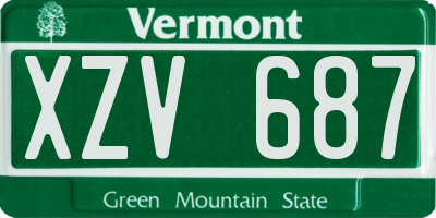 VT license plate XZV687
