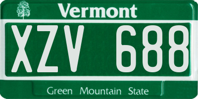 VT license plate XZV688