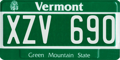 VT license plate XZV690