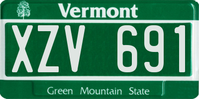 VT license plate XZV691