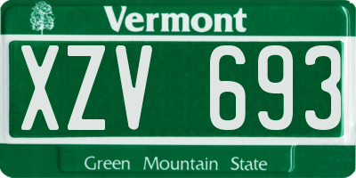 VT license plate XZV693