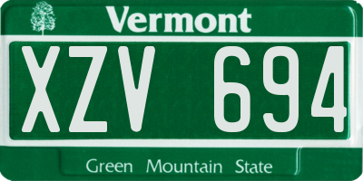 VT license plate XZV694