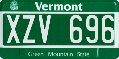 VT license plate XZV696