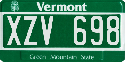 VT license plate XZV698