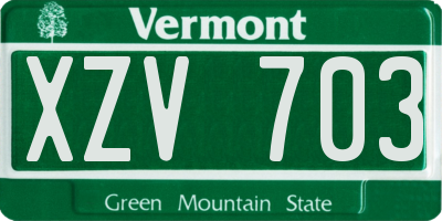 VT license plate XZV703