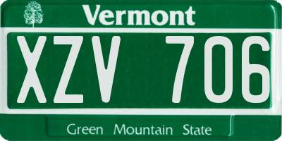 VT license plate XZV706