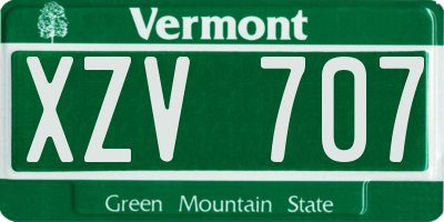 VT license plate XZV707