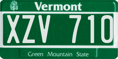 VT license plate XZV710