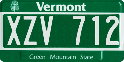 VT license plate XZV712