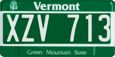 VT license plate XZV713