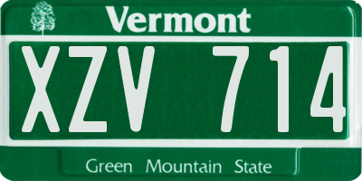VT license plate XZV714