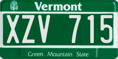 VT license plate XZV715