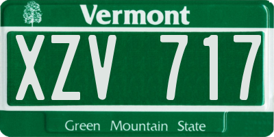 VT license plate XZV717