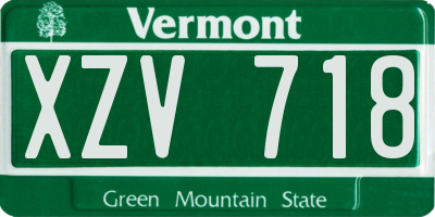 VT license plate XZV718