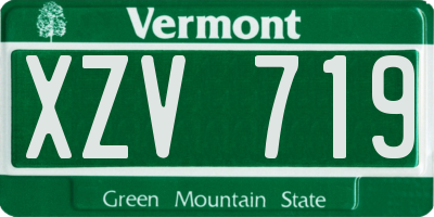 VT license plate XZV719