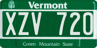 VT license plate XZV720