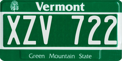 VT license plate XZV722