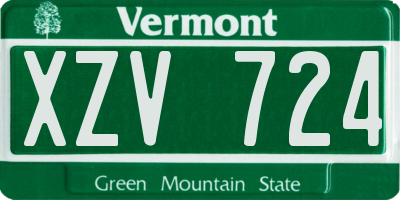VT license plate XZV724