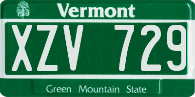 VT license plate XZV729