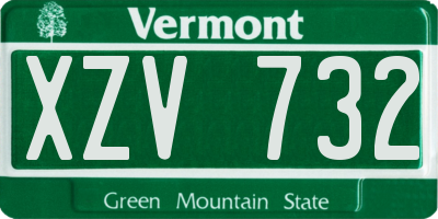 VT license plate XZV732