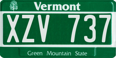 VT license plate XZV737