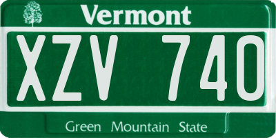VT license plate XZV740