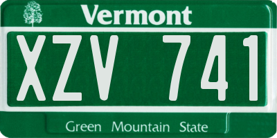 VT license plate XZV741