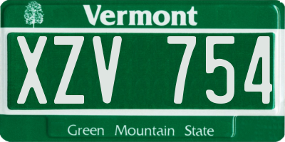 VT license plate XZV754