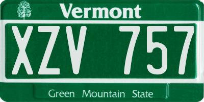 VT license plate XZV757