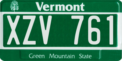 VT license plate XZV761