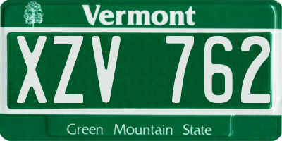 VT license plate XZV762