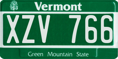 VT license plate XZV766