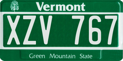 VT license plate XZV767