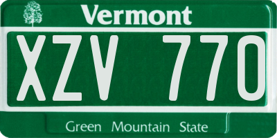 VT license plate XZV770