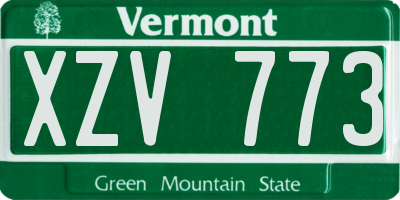 VT license plate XZV773