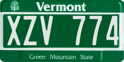 VT license plate XZV774