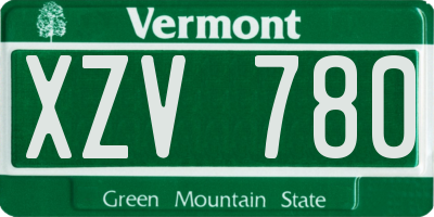 VT license plate XZV780