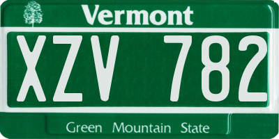 VT license plate XZV782