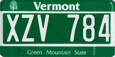 VT license plate XZV784