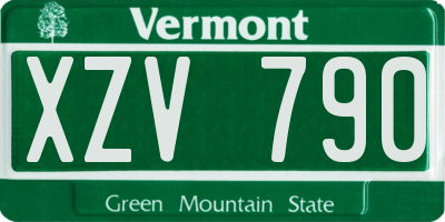 VT license plate XZV790