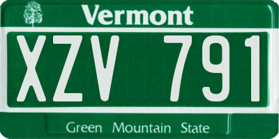 VT license plate XZV791