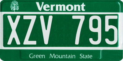 VT license plate XZV795