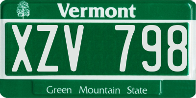 VT license plate XZV798