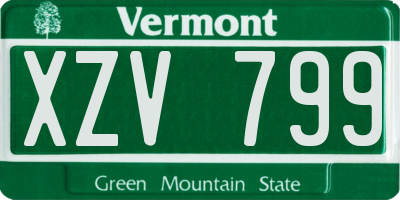VT license plate XZV799