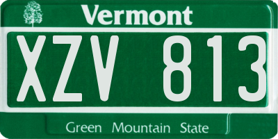 VT license plate XZV813